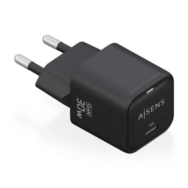 Aisens Cargador Gan USB-C 30W - Alta Eficiencia Energetica - Dise�o Elegante y Moderno - Tecnologia 