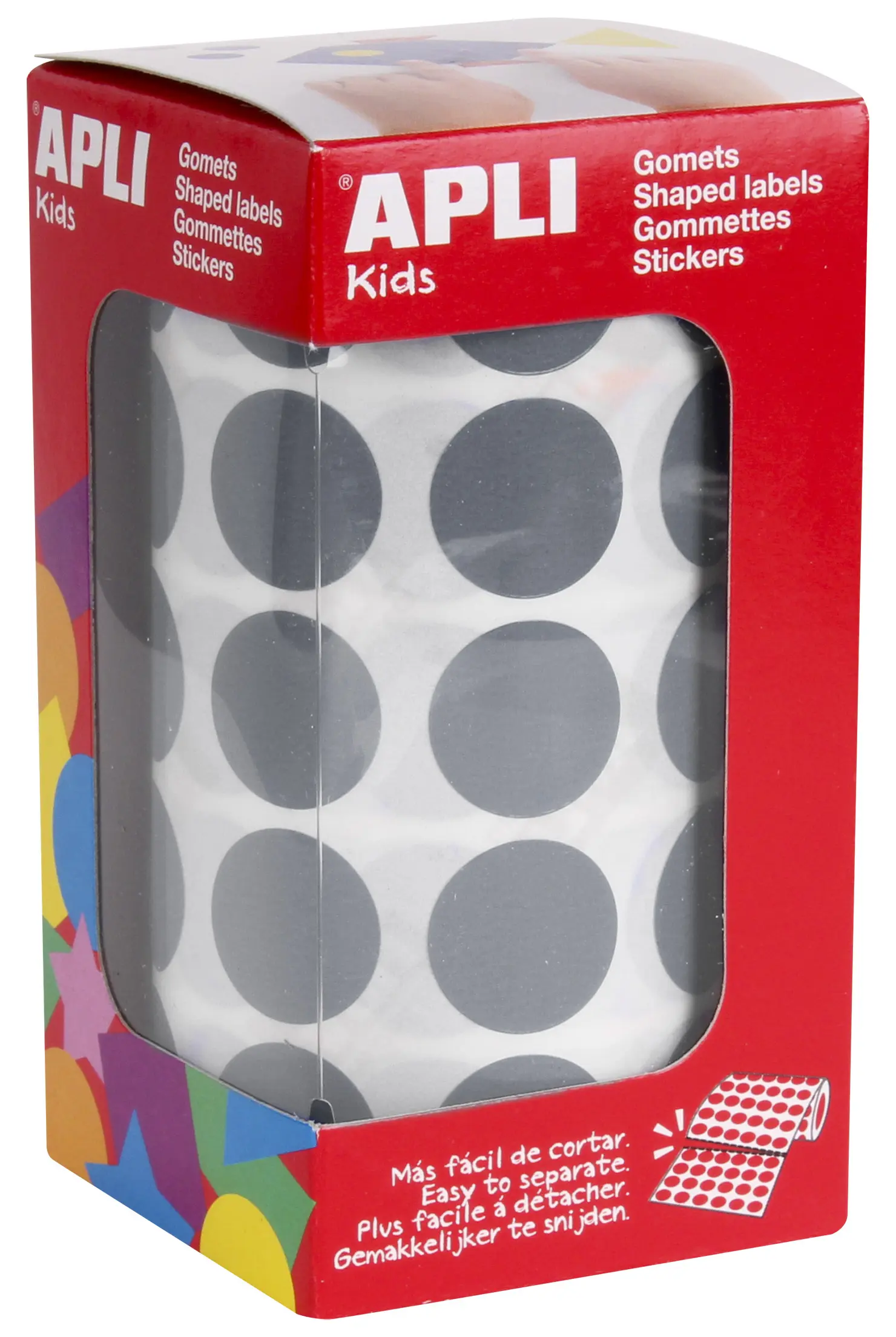 Apli Gomets Redondos Gris � 20mm - 59 Hojas Pretroqueladas - 1770 Gomets por Rollo - Desarrolla Habi