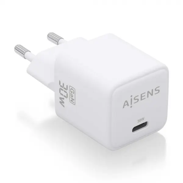 Aisens Cargador Gan USB-C 30W: Eficiencia Energetica y Seguridad - Tecnologia AI - Multiples Protoco