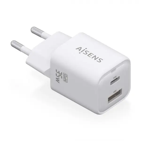 Aisens Cargador Gan USB-C 35W - Alta Eficiencia Energetica - Tecnologia AI para Carga Rapida - Multi