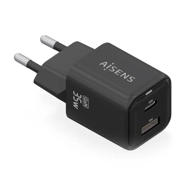 Aisens Cargador Gan USB-C 35W - Alta Eficiencia Energetica - Tecnologia AI para Carga Rapida - Multi