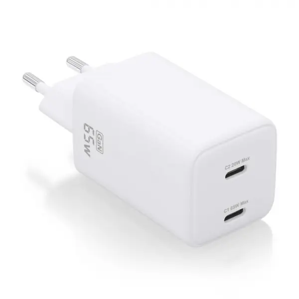 Aisens Cargador Gan USB-C 65W - Alta Eficiencia Energetica - Tecnologia AI - Multiples Protecciones 