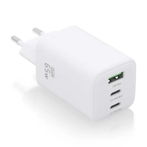Aisens Cargador Gan USB-C 65W - Alta Eficiencia Energetica - Tecnologia AI - Carga Rapida y Segura -