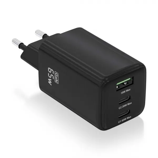 Aisens Cargador Gan USB-C 65W - Alta Eficiencia Energetica - Tecnologia AI para Carga Rapida - Multi