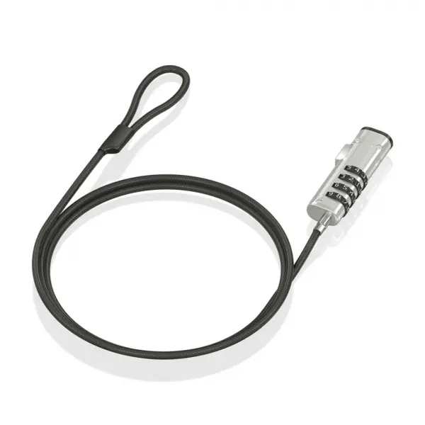 Aisens Cable de Seguridad Nano con Combinacion - Acero Revestido en Vinilo - Compatible con Ranura N