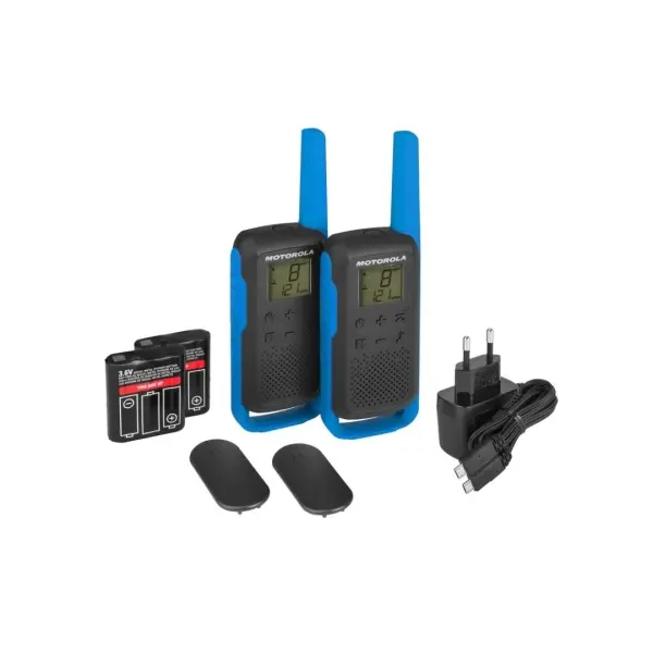 Motorola T62 Pack 2 Walkie Talkies - 16 Canales PMR446 + 121 Codigos de Privacidad- Alcance hasta 8K