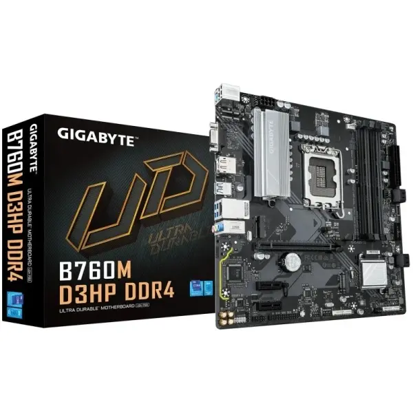 Gigabyte B760M D3HP Placa Base Intel LGA1700 4x DDR4 - M.2, SATA, PCIe3.0, HDMI, Displayport, USB 3.