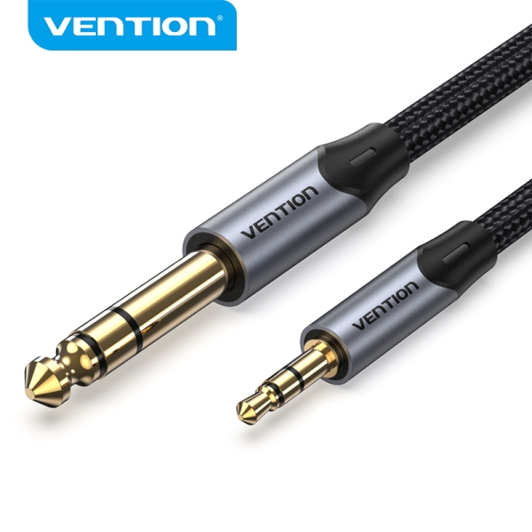 Vention Cable de Conexion Stereo - Jack 3.5mm a Jack 6.3mm - Contactos Dorados - Hilo de Cobre Esta�