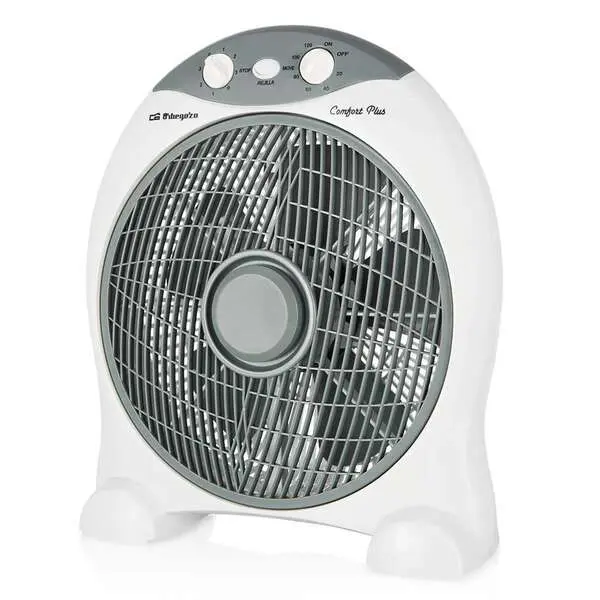 Orbegozo Box Fan BF 1030 Ventilador Portatil Refrescante - Potente Motor de 45W - Temporizador de 2h