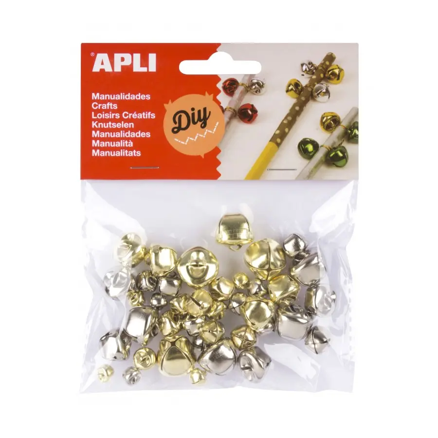 Apli Pack con 40 Cascables Oro y Plata - Tama�os Surtidos