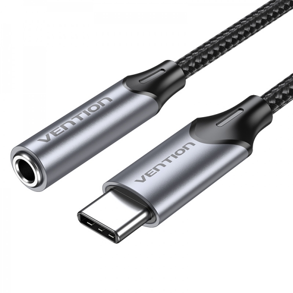 Vention Adaptador Audio Jack 3.5mm Hembra a USB-C - 0.10m - Color Gris
