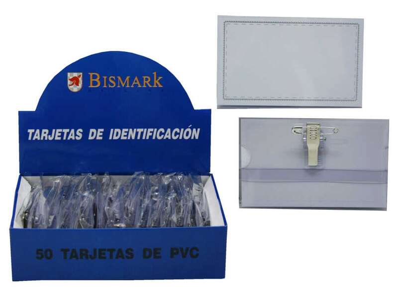 Bismark Portanombres con Pinza y Alfiler - Medidas 9,5x5,7cm - U�ero para Facil Intercambio de las E