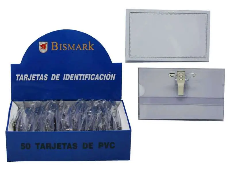Bismark Portanombres con Pinza y Alfiler - Medidas 9,5x5,7cm - U�ero para Facil Intercambio de las E