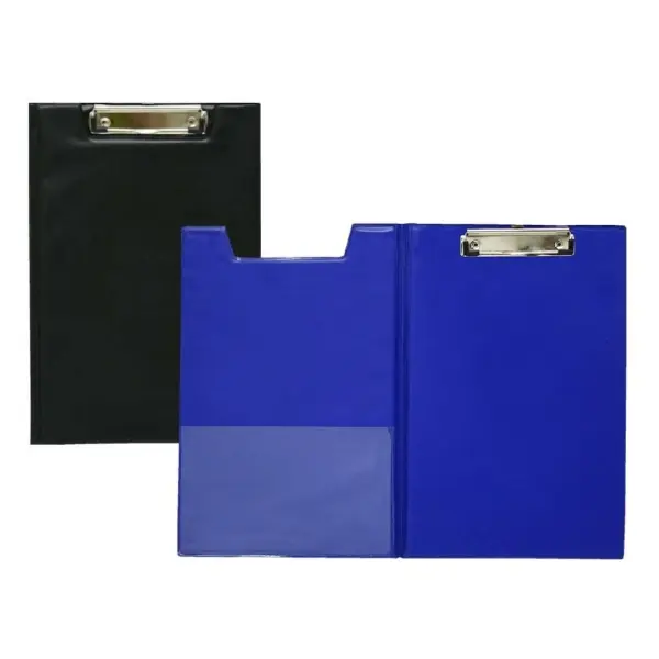 Biskmark Carpeta de PVC con Pinza Superior Metalica - Tama�o Folio - Bolsillo Interior - Colores Azu
