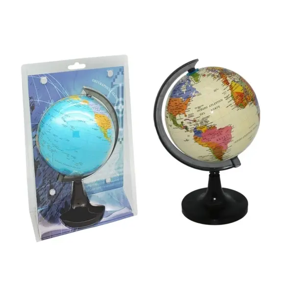 Bismark Esfera Geografica con Meridiano 15cm - Cartografia Fisico-Politica - Base Alta y Robusta - C