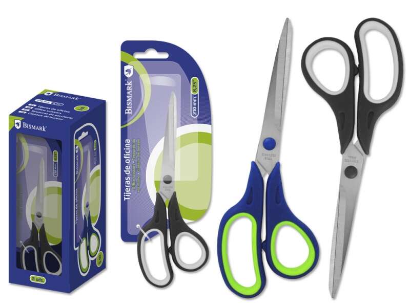 Bismark Tijeras de Oficina Acero Inoxidable 21cm - Empu�adura Ergonomica - Muy Ligeras y Resistentes