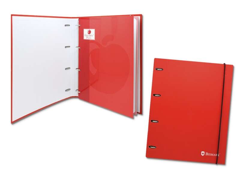 Bismark Carpeta de 4 Anillas con 80 Hojas Cuadricula 4x4 - Formato A4 - Fabricada en Carton - Color 