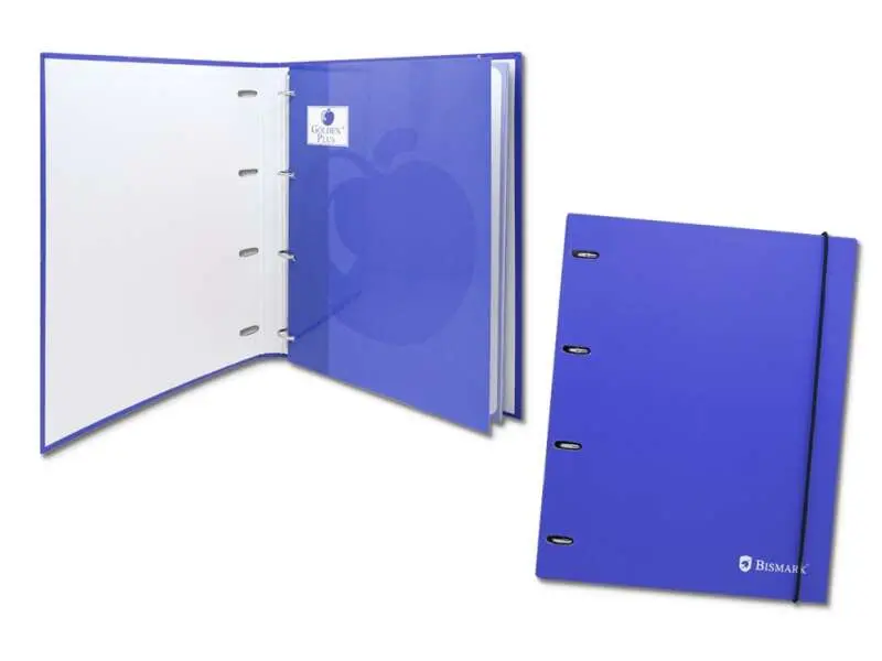 Bismark Carpeta de 4 Anillas con 80 Hojas Cuadricula 4x4 - Formato A4 - Fabricada en Carton - Color 