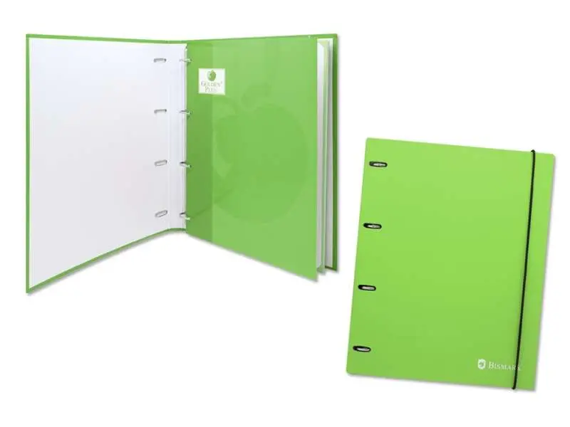 Bismark Carpeta de 4 Anillas con 80 Hojas Cuadricula 4x4 - Formato A4 - Fabricada en Carton - Color 