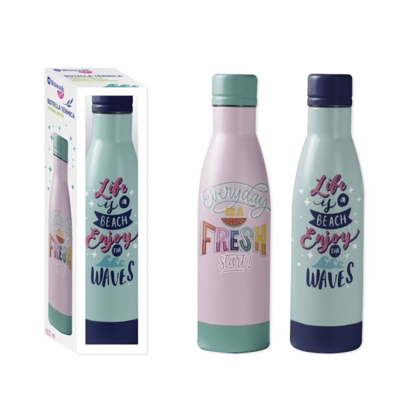 Bismark Botella Termica 500ml - Aislamiento de Vacio de Doble Pared - Tapon Hermetico - 2 Modelos Di