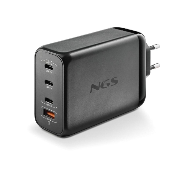 NGS Bud 240W Cargador GaN Universal de Pared 240W Ultrarapido - 3x USB-C PD & PPS, 1x USB-A QC 3.0 -