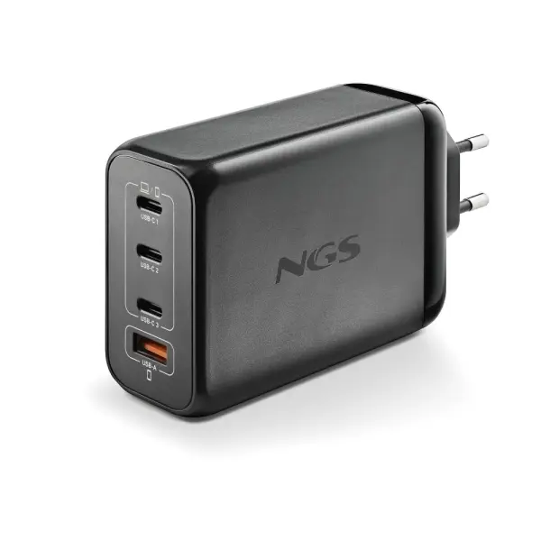 NGS Bud 240W Cargador GaN Universal de Pared 240W Ultrarapido - 3x USB-C PD & PPS, 1x USB-A QC 3.0 -