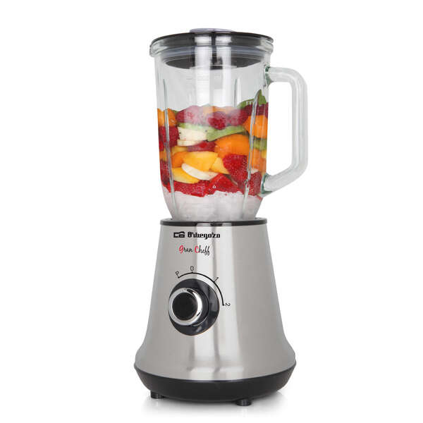 Orbegozo BV 3500 Batidora de Vaso Saludable - Jarra de Cristal 1.5L - Cuchilla Acero Inoxidable - 2 