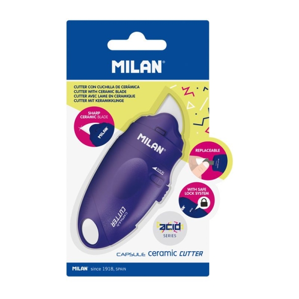 Milan Serie Acid Capsule Cutter de Hoja Ceramica Reemplazable - Tama�o Bolsillo - Dise�o Ergonomico 