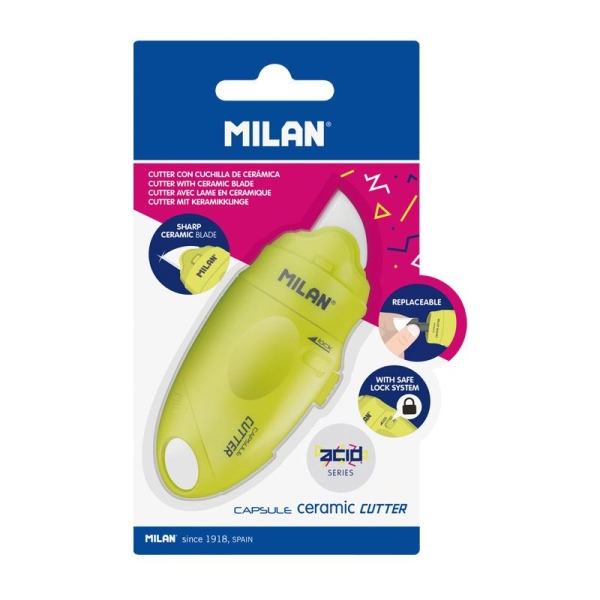 Milan Serie Acid Capsule Cutter de Hoja Ceramica Reemplazable - Tamao Bolsillo - Diseo Ergonomico 