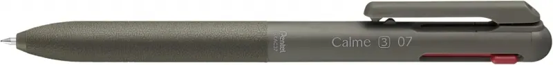 Pentel Calme Boligrafo Retractil de 3 Colores 0.7mm - Cuerpo Color Verde- Colores Tinta Azul, Rojo y