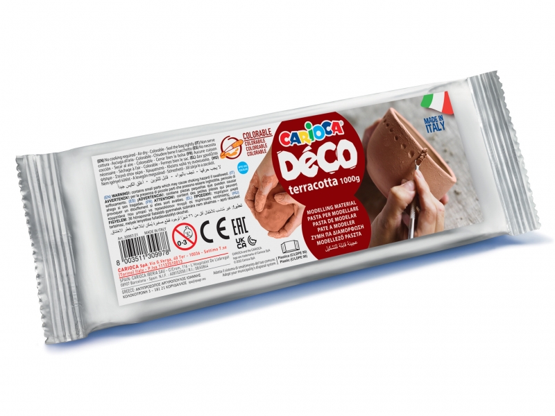 Carioca Pasta de Modelar Terracota 1000gr - Apta para Todas las Tecnicas de Modelaje - Endurece al A