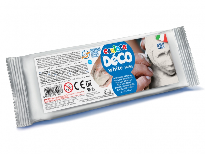 Carioca Pasta de Modelar 1000gr - Apta para Todas las Tecnicas de Modelaje - Endurece al Aire sin Co