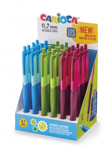 Carioca Expositor de 24 Portaminas Automaticos - Punta Mina de � 0.7mm - Descenso de la Mina Automat