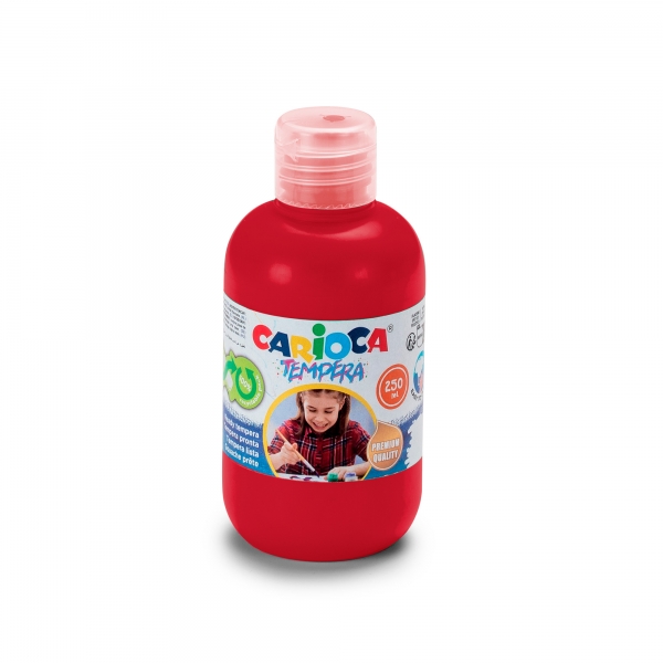Carioca Botella de Tempera 250ml - Colores Superlavables - Faciles de Mezclar - Aplicable en Materia