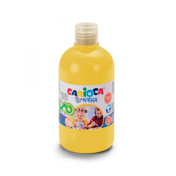 Carioca Botella Tempera 500ml - Colores Superlavables - Faciles de Mezclar - Aplicable en Materiales