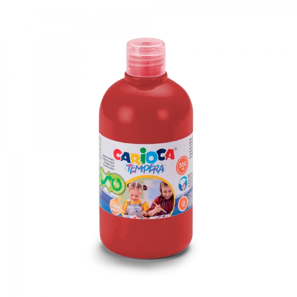 Carioca Botella de Tempera 500ml - Colores Superlavables - Faciles de Mezclar - Aplicable en Materia