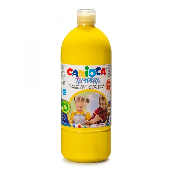 Carioca Botella de Tempera - 1000ml - Colores Superlavables - Faciles de Mezclar - Aplicable en Mate