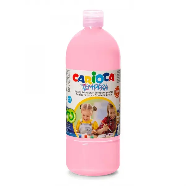 Carioca Botella Tempera 1000ml - Colores Superlavables - Faciles de Mezclar - Aplicable en Materiale
