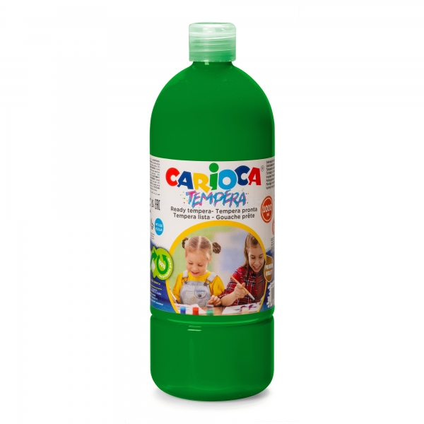 Carioca Botella de Tempera - 1000ml - Colores Superlavables - Faciles de Mezclar - Aplicable en Mate