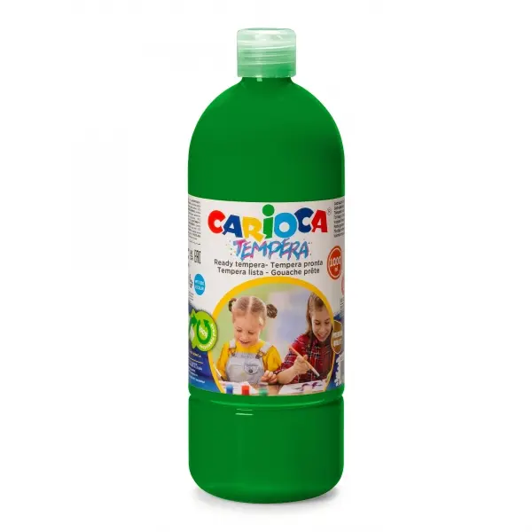 Carioca Botella de Tempera - 1000ml - Colores Superlavables - Faciles de Mezclar - Aplicable en Mate