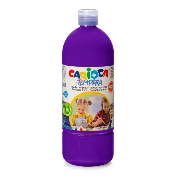Carioca Botella de Tempera - 1000ml - Colores Superlavables - Faciles de Mezclar - Aplicable en Mate