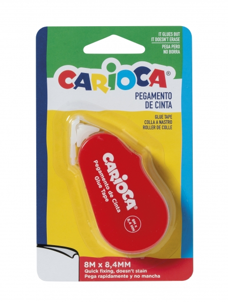 Carioca Glue Tape Cinta Adhesiva - Precisa y Rapida - Ideal para Todo Tipo de Papel - Color Varios