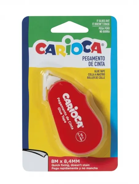Carioca Glue Tape Cinta Adhesiva - Precisa y Rapida - Ideal para Todo Tipo de Papel - Color Varios