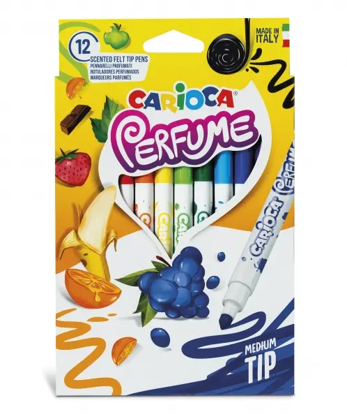 Carioca Xplosion Pack de 12 Rotuladores - Tinta Perfumada y Lavable - Aromas Naturales - Libre de Su