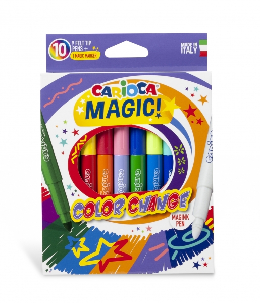 Carioca Color Change Pack de 10 Rotuladores - Tinta Magica Cambia de Color - Incluye Rotulador Magin