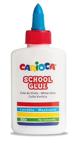 Carioca Cola Blanca 100gr - Tapa con Dispensador - Apta para Papel y Carton - Secado Transparente - 