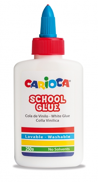 Carioca Cola Blanca 250gr - Tapa con Dispensador - Apta para Papel y Carton - Secado Transparente - 