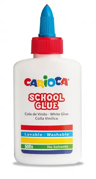 Carioca Cola Blanca 500gr - Tapa con Dispensador - Apta para Papel y Carton - Transparente al Secars