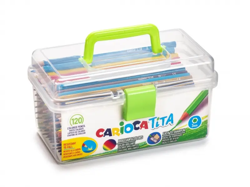 Carioca Tita Pack de 120 Lapices de Resina - Cuerpo Hexagonal - Colores Brillantes y Lavables - Escr