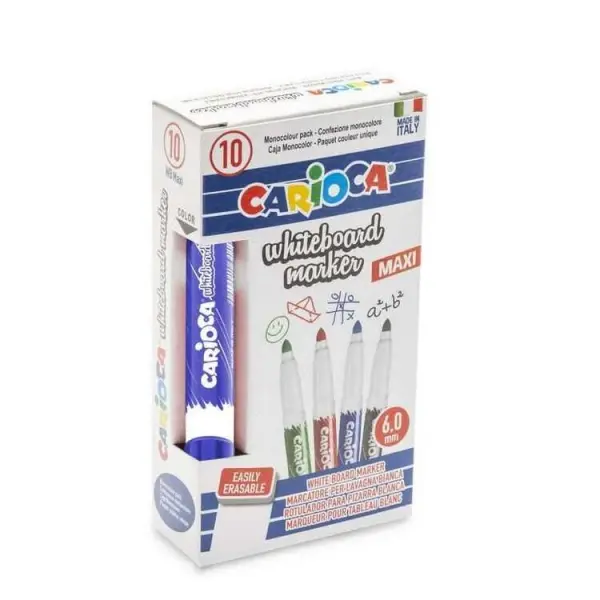 Carioca Maxi Rotulador para Pizarra Blanca - Tapa con Clip - Se Borra Facilmente - Se Seca Rapidamen